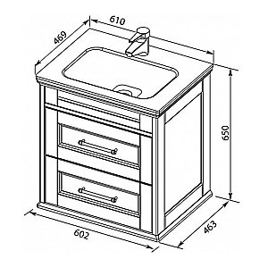 Тумба с раковиной Aquanet Бостон 60/Dreja Эйфория 60 белая матовая для ванной в интернет-магазине Sanbest