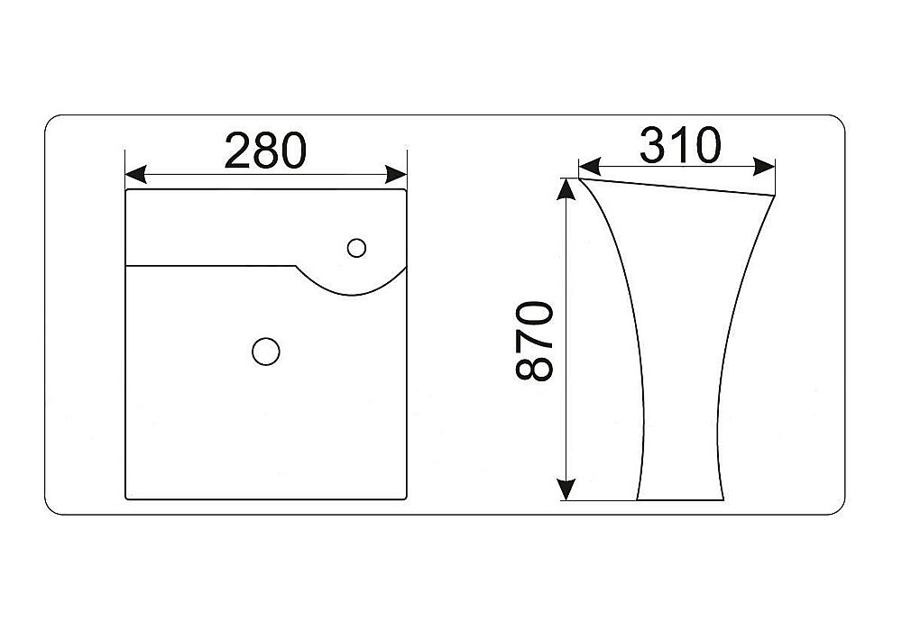 Раковина напольная Ceramalux N 28 M9012 белая купить в интернет-магазине Sanbest