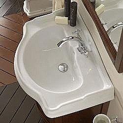 Раковина подвесная Kerasan Retro 1047 73 белая с 1-им отверстием купить в интернет-магазине сантехники Sanbest