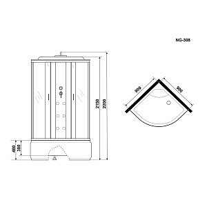 Душевая кабина Niagara Ultra NG-308-01 90х90 купить в интернет-магазине Sanbest