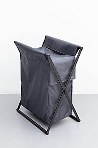 Корзина для белья Allen Brau Priority 6.32001-31+6.32002-87 черная матовая/мешок серый купить в интернет-магазине сантехники Sanbest