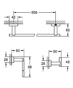 Набор аксессуаров Grohe Essentials Cube (3 предмета) 40777001 купить в интернет-магазине сантехники Sanbest