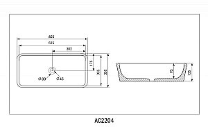 Раковина накладная ABBER Rechteck AC2204 белая купить в интернет-магазине Sanbest