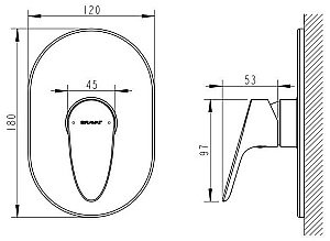 Смеситель для душа Bravat DROP PB84898CP-RUS купить в интернет-магазине сантехники Sanbest