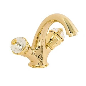 Смеситель для раковины Migliore PRESTIGE CRYSTAL 32585 золото купить в интернет-магазине сантехники Sanbest