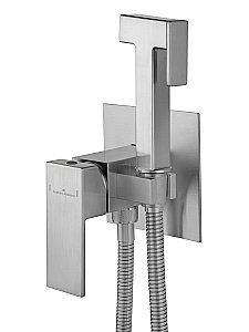 Смеситель с гигиеническим душем встраиваемый WONZON & WOGHAND CUBE, Брашированный никель (WW-88829016-BN) купить в интернет-магазине сантехники Sanbest