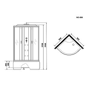 Душевая кабина Niagara Ultra NG-308-01 90х90 купить в интернет-магазине Sanbest