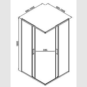 Душевой уголок Good Door Lite 100х100 ЛТ00023 стекло прозрачное/профиль черный матовый купить в интернет-магазине Sanbest