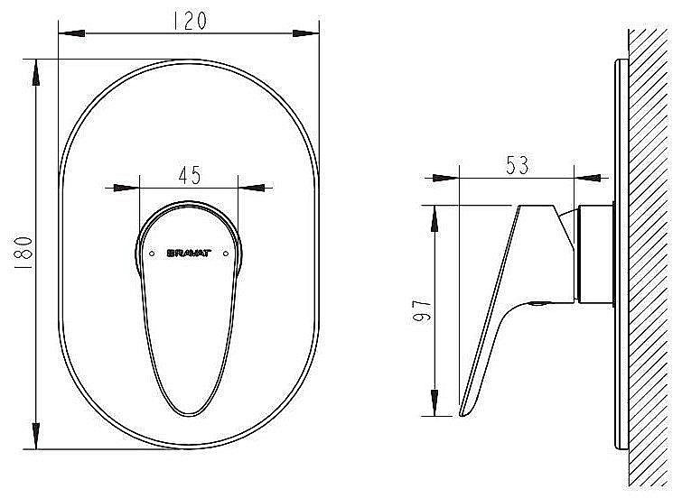 Смеситель для душа Bravat DROP PB84898CP-RUS купить в интернет-магазине сантехники Sanbest