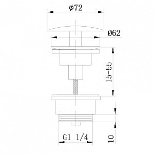 Донный клапан ABBER AF0012SP сатин купить в интернет-магазине сантехники Sanbest
