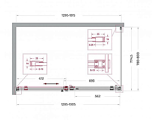 Душевой уголок BelBagno SOFT_CLOSE-2-AH-1 130х80 стекло прозрачное/профиль оружейная сталь купить в интернет-магазине Sanbest
