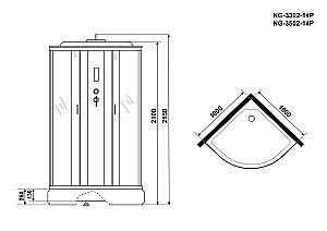 Душевая кабина Niagara Classic NG-3502-14P 100х100 купить в интернет-магазине Sanbest