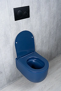 Унитаз подвесной GID Tr2133TF-BUM 62301Y безободковый, слив торнадо, с крышкой микролифт, синий матовый купить в интернет-магазине Sanbest