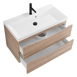 Тумба с раковиной Belbagno MARINO 80 2C-SO/BB800/450-LV-MR-AST Rovere Bianco для ванной в интернет-магазине Sanbest