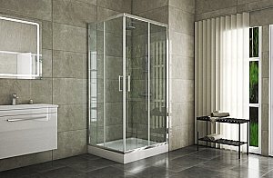 Душевой уголок Bravat LINE BS090.2202A 90х90 стекло прозрачное/профиль хром купить в интернет-магазине Sanbest