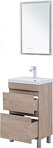 Тумба с раковиной Aquanet Нота New 50 344137+284237 светлый дуб для ванной в интернет-магазине Sanbest