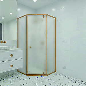 Душевой уголок RGW Hotel HO-088Gb 350608899-26 90x90 стекло матовое/профиль брашированное золото купить в интернет-магазине Sanbest