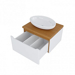 Тумба с раковиной Mixline Виктория 60 547200 дуб светлый для ванной в интернет-магазине Sanbest