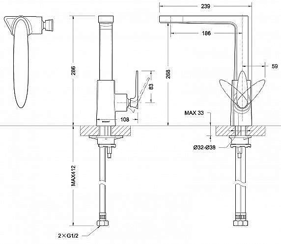 Смеситель для кухни Bravat SPRING F779113C-1 купить в интернет-магазине сантехники Sanbest