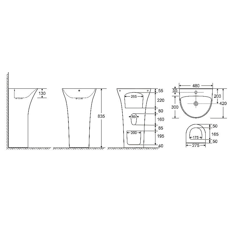 Раковина Azario FRETTA ROUND 48 AZ-307 белая купить в интернет-магазине Sanbest