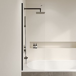 Шторка для ванны RGW Screens SC-056-8B 35110562840-14 40х150 стекло прозрачное/профиль черный купить в интернет-магазине Sanbest