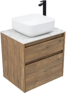 Тумба с раковиной Aquanet Nova Lite 2.0 60 346315+257607+211280 дуб рустикальный для ванной в интернет-магазине Sanbest