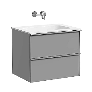 Тумба с раковиной Sancos Velta 60 VL60WG+CN7011wx теплый серый матовая/раковина белая, без отверстий для ванной в интернет-магазине Sanbest