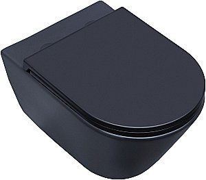 Унитаз подвесной Aquanet Lake черный матовый с крышкой микролифт, безободковый купить в интернет-магазине Sanbest
