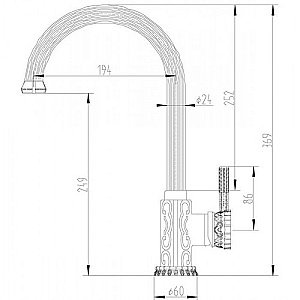 Смеситель для кухни Zorg Antic A 108K-BR Бронза купить в интернет-магазине сантехники Sanbest