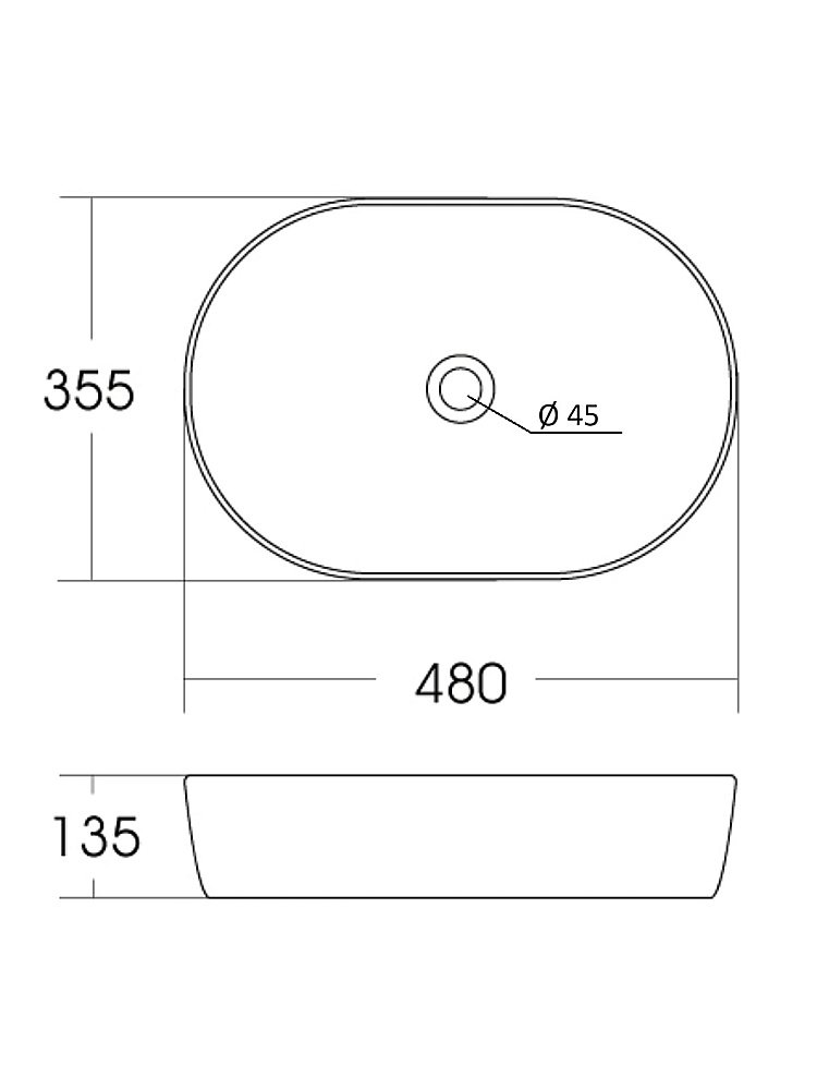 Раковина накладная Orange 48 B05-480W белая купить в интернет-магазине Sanbest
