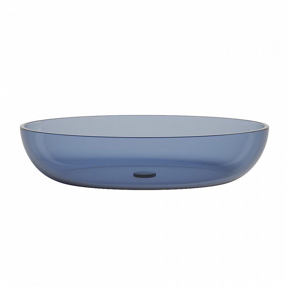 Раковина накладная прозрачная ABBER Kristall AT2801Saphir синяя купить в интернет-магазине Sanbest