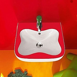 Раковина детская Laufen Florakids 8.1503.1.062.104.1 белая, розовая купить в интернет-магазине Sanbest