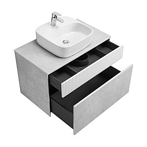 Тумба с раковиной Акватон Марбл 80/Одри Soft 42 слейт/белая матовая для ванной в интернет-магазине Sanbest