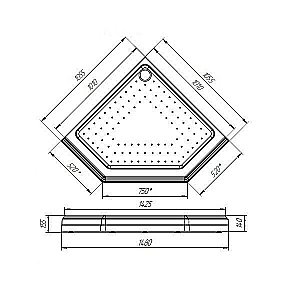Душевой поддон FRA GRANDE Палаццо 100 Gold купить в интернет-магазине Sanbest