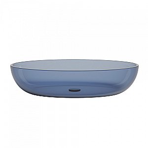 Раковина накладная прозрачная ABBER Kristall AT2801Saphir синяя купить в интернет-магазине Sanbest