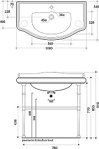 Раковина Kerasan Retro 100 105001*1 белая купить в интернет-магазине Sanbest