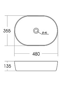Раковина накладная Orange 48 B05-480W белая купить в интернет-магазине Sanbest