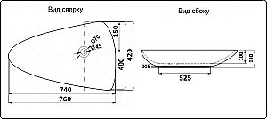 Раковина накладная Ceramalux N 76 7862 белая купить в интернет-магазине Sanbest