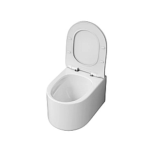 Унитаз подвесной Grossman Thin Rim GR-5606SQ белый, безободковый, с крышкой микролифт, слив торнадо купить в интернет-магазине Sanbest