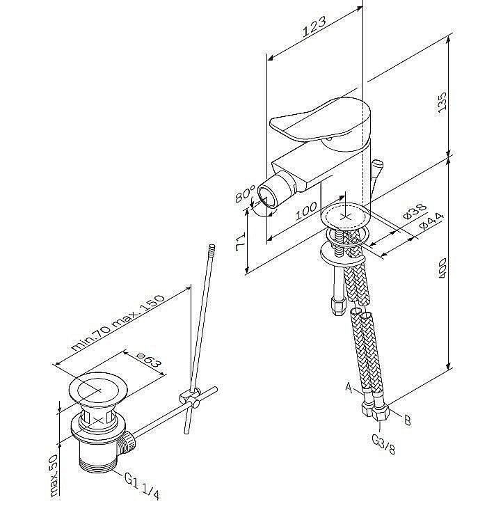 Смеситель для биде AM.PM X-Joy F85A83100 купить в интернет-магазине сантехники Sanbest