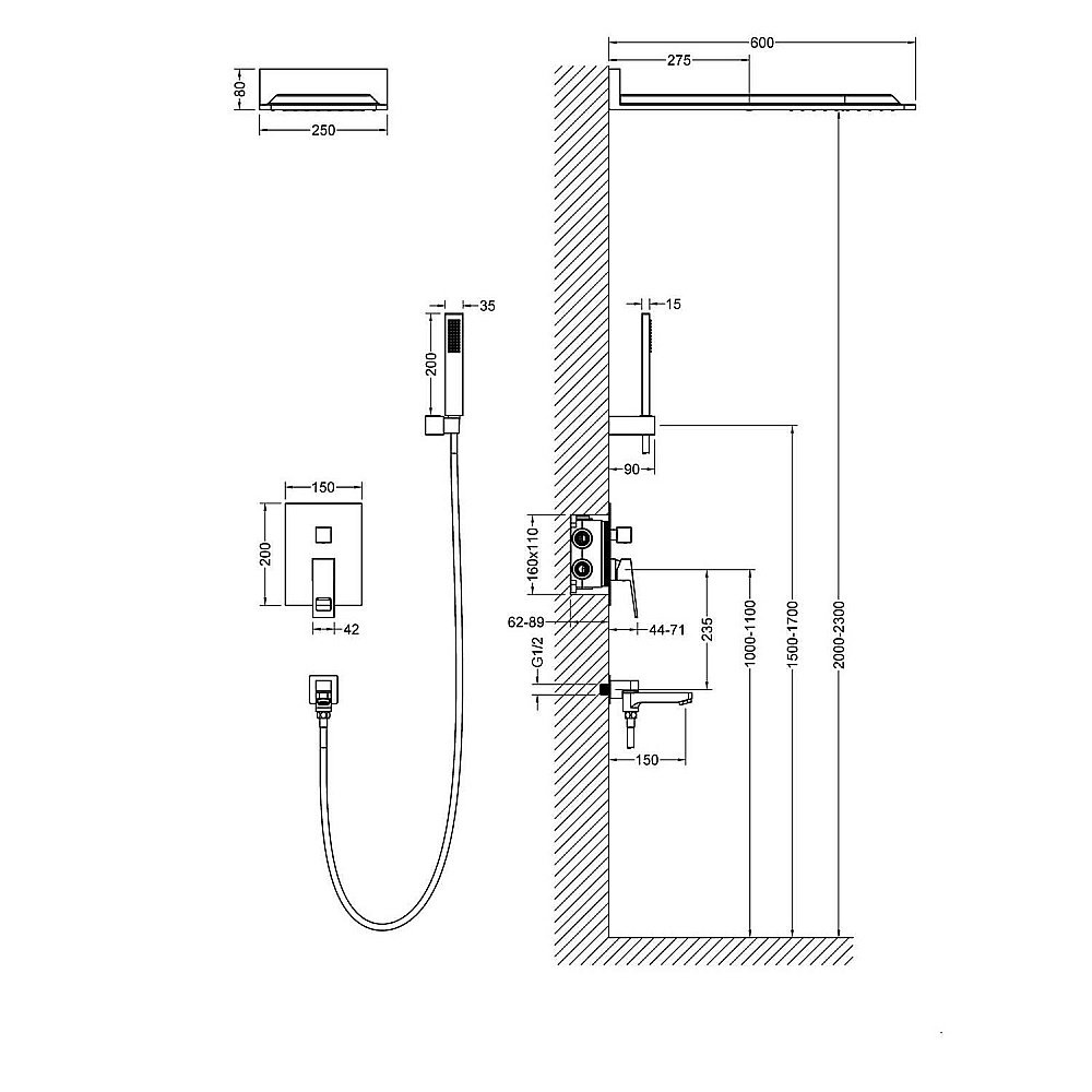 Душевая система Timo Briana SX-7119/03SM черная матовая купить в интернет-магазине сантехники Sanbest