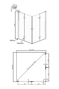 Душевой уголок Ambassador Diamond 12011109 90x90 стекло прозрачное/профиль хром купить в интернет-магазине Sanbest