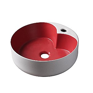 Раковина накладная Gid Esfera 40 N9013LS 52237 красная матовая, белый графит купить в интернет-магазине Sanbest