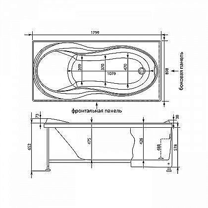 Акриловая ванна Aquanet Grenada 205493 180x90 с к/с купить в интернет-магазине Sanbest