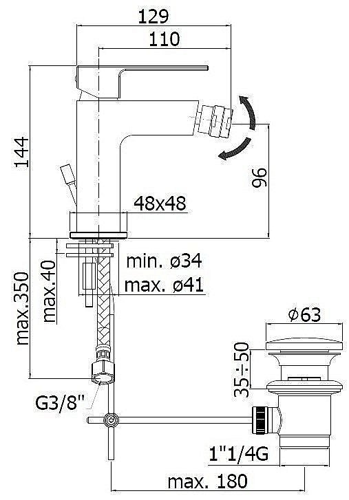 Смеситель для биде Paffoni Elle EL131NO купить в интернет-магазине сантехники Sanbest