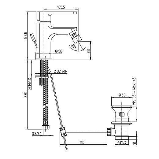 Смеситель для биде PAINI Ovo 86CR3062SKM хром купить в интернет-магазине сантехники Sanbest