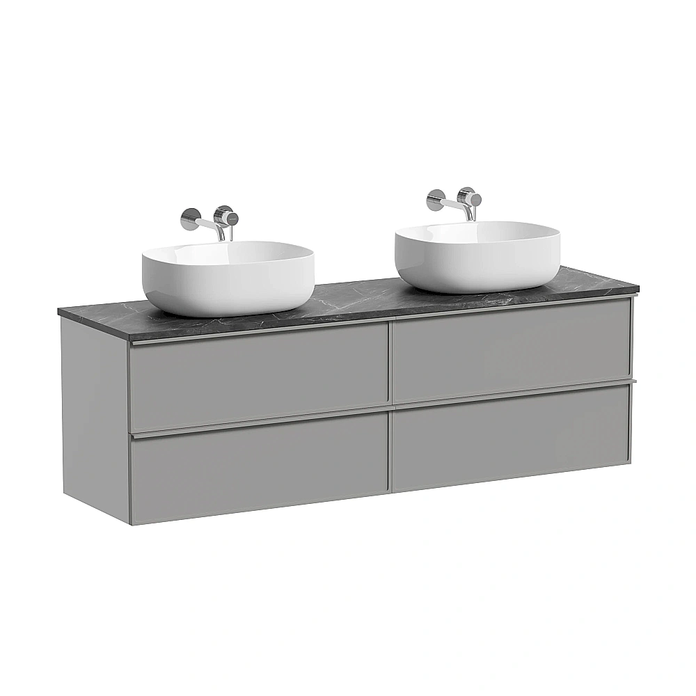Тумба с раковиной и столешницей Sancos Velta 160 VL80WG+CN5001 теплый серый матовый/раковина белая для ванной в интернет-магазине Sanbest