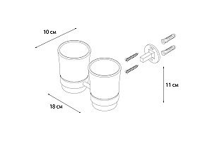 Держатель с двумя стаканами FIXSEN LUKSOR FX-71607B купить в интернет-магазине сантехники Sanbest