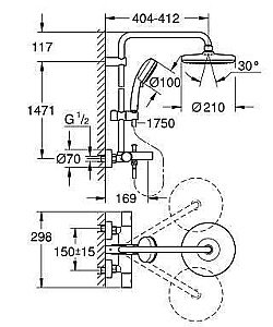 Душевая система Grohe New Tempesta Cosmopolitan System 26223001 купить в интернет-магазине сантехники Sanbest