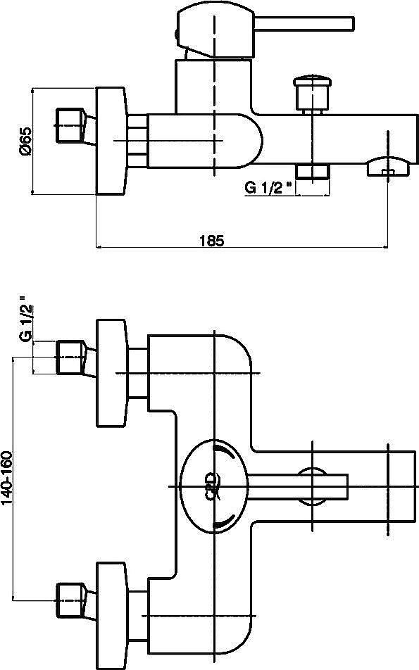 Смеситель для ванны GPD Fonte MBB15 купить в интернет-магазине сантехники Sanbest